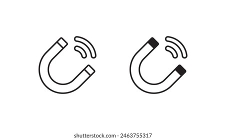 Magnetic icon design with white background stock illustration