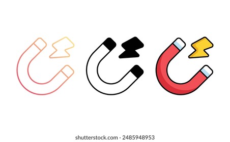 magnetic icon design with white background stock illustration