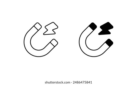 magnetic icon design with white background stock illustration