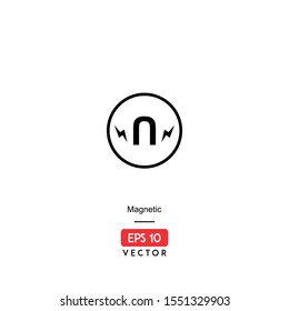 Magnetic Icon. Ecommerce Isolated On White Background. With Line Style. Delivery Icon. EPS10 - Vector