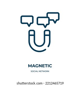 Magnetic icon. Linear vector illustration from social network collection. Outline magnetic icon vector. Thin line symbol for use on web and mobile apps, logo, print media.