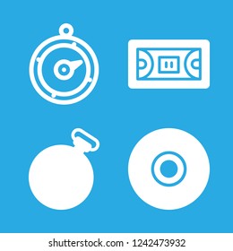 magnetic icon set about compass, disk and vhs vector set