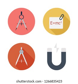 magnetic icon set. vector set about physics, magnet and compass icons set.