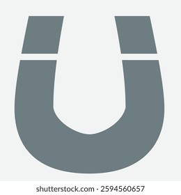 Magnetic icon symbolizing attraction, force, science, and magnetic field in design.