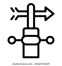 Magnetic indicator icon outline vector. Rotation device. Magnetic equine