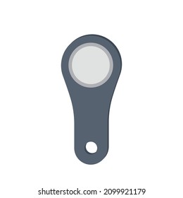 Clave magnética, Clave de contacto electrónica de intercom aislada en fondo blanco. Moderno artículo tecnológico para seguridad, acceso a casa, dispositivo moderno con chip magnético interior. Ilustración del vector de dibujos animados, icono