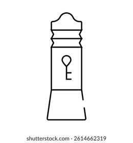 magnetic key line icon vector. magnetic key sign. isolated contour symbol black illustration