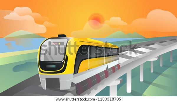 Magnetic Levitation Train Maglev Train Stock Vector Royalty Free
