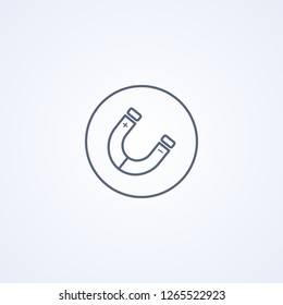Magnetic, magnet, vector best gray line icon on white background , EPS 10