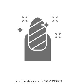 Magnetic nail polish, manicure salon gray icon.
