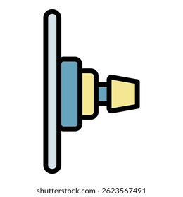 Magnetic phone holder icon. Outline magnetic phone holder vector icon color flat isolated