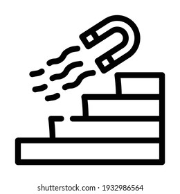 magnetic power for success goal achievement line icon vector. magnetic power for success goal achievement sign. isolated contour symbol black illustration