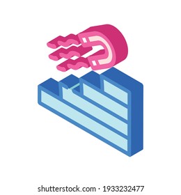 magnetic power for success goal achievement isometric icon vector. magnetic power for success goal achievement sign. isolated symbol illustration