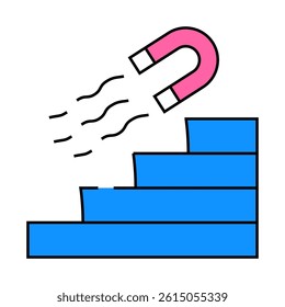 magnetic power for success goal achievement line icon vector. magnetic power for success goal achievement sign. isolated symbol illustration