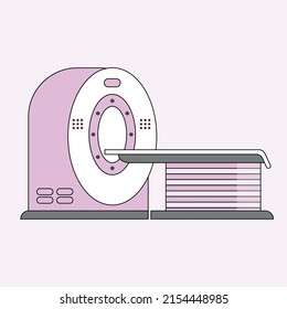Magnetic resonance, computer tomography imaging scan device. Hospital diagnostic medical equipment. Vector illustration.