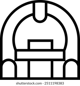 Icono de resonancia magnética. Diseño de estilo lineal delgado aislado sobre fondo blanco