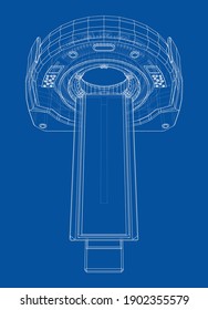 Magnetic resonance imaging or MRI. Wire-frame style. Vector 3d rendering