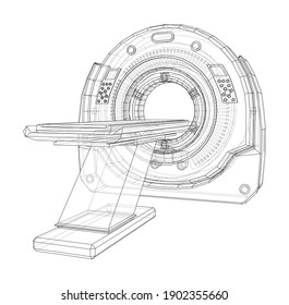 Magnetic resonance imaging or MRI. Wire-frame style. Vector 3d rendering