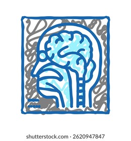 magnetic resonance imaging radiology doodle icon sketch vector. magnetic resonance imaging radiology sign. isolated symbol illustration