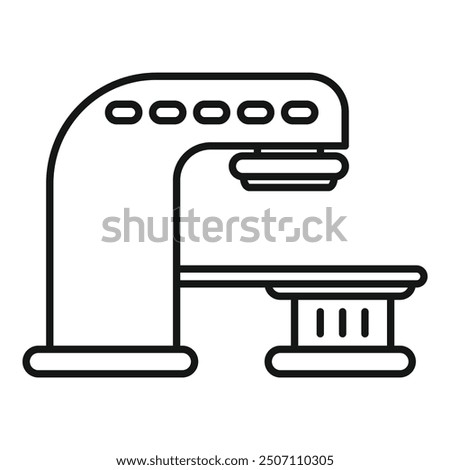 Magnetic resonance imaging scanner performing scan procedure line icon
