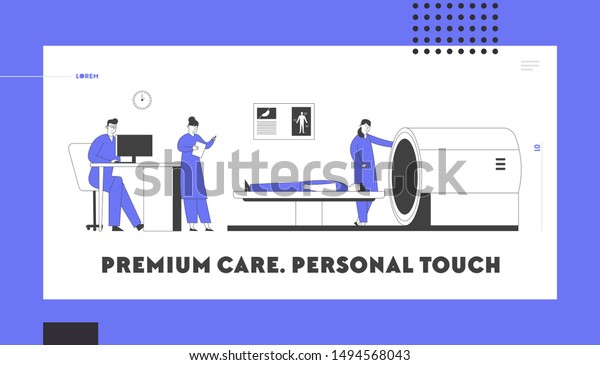 Magnetic Resonance Imaging Website Landing Page Stock Vector