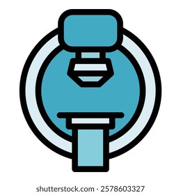 Magnetic resonance tomography icon outline vector. Mri scan. Medical scanner color flat