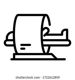 Icono de escáner magnético. Icono de vector de escáner magnético de esquema para diseño web aislado en fondo blanco