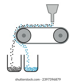 Magnetic separation method diagram. Scientific resources for teachers and students.