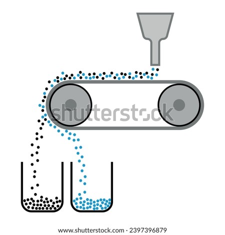 Magnetic separation method diagram. Scientific resources for teachers and students.