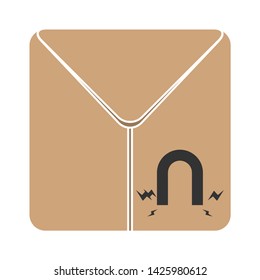 magnetic shipping carton icon. flat illustration of magnetic shipping carton vector icon for web