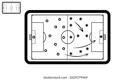 Magnetic Soccer Coaches Clipboard, silhueta isolada preta