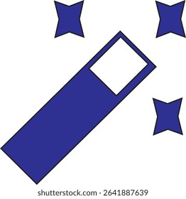 Magnetic star icon combining a star shape with magnetic elements in clean vector style. Ideal for tech, science, or futuristic designs. Fully editable and scalable Adobe Illustrator EPS file included