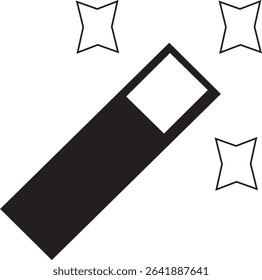 Magnetic star icon combining a star shape with magnetic elements in clean vector style. Ideal for tech, science, or futuristic designs. Fully editable and scalable Adobe Illustrator EPS file included