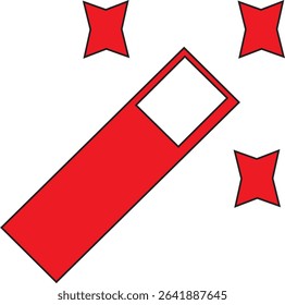 Magnetic star icon combining a star shape with magnetic elements in clean vector style. Ideal for tech, science, or futuristic designs. Fully editable and scalable Adobe Illustrator EPS file included
