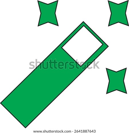 Magnetic star icon combining a star shape with magnetic elements in clean vector style. Ideal for tech, science, or futuristic designs. Fully editable and scalable Adobe Illustrator EPS file included