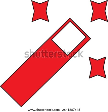 Magnetic star icon combining a star shape with magnetic elements in clean vector style. Ideal for tech, science, or futuristic designs. Fully editable and scalable Adobe Illustrator EPS file included