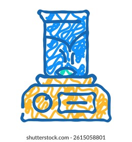magnetic stirrer doodle icon sketch vector. magnetic stirrer sign. isolated symbol illustration
