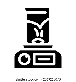 magnetic stirrer glyph icon vector. magnetic stirrer sign. isolated contour symbol black illustration