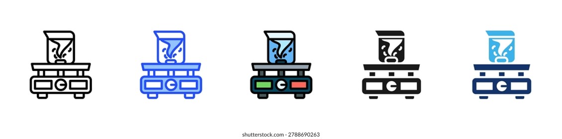 Magnetic Stirrer Icon Collection With Multiple Styles
