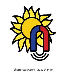 Magnetic Storm Icon. Editable Bold Outline With Color Fill Design. Vector Illustration.