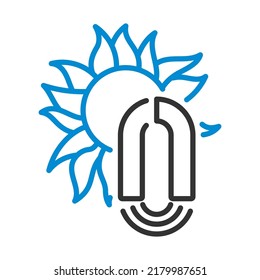 Icono de tormenta magnética. Contorno de negrita editable con diseño de relleno de color. Ilustración vectorial.