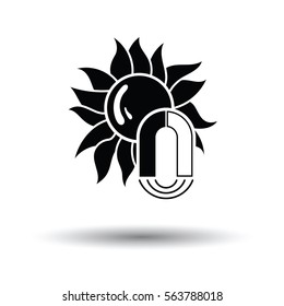 Magnetic storm icon. White background with shadow design. Vector illustration.