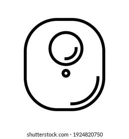 magnetic tag with rfid line icon vector. magnetic tag with rfid sign. isolated contour symbol black illustration