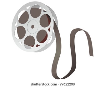 magnetic tape on reel isolated on white