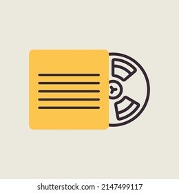 Magnetic tape reel, retro music tape storage isolated vector icon. Music sign. Graph symbol for music and sound web site and apps design, logo, app, UI