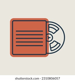 Magnetic tape reel, retro music tape storage vector isolated icon. Music sign. Graph symbol for music and sound web site and apps design, logo, app, UI
