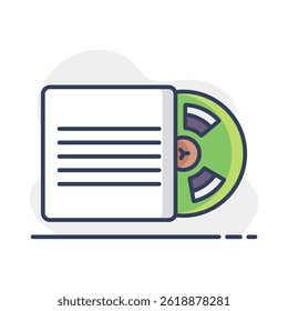 Magnetic tape reel, retro music tape storage vector isolated icon. Music sign. Graph symbol for music and sound web site and apps design, logo, app, UI
