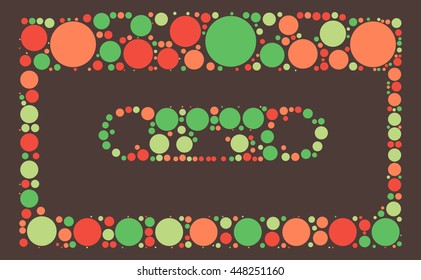 Magnetic tape shape vector design by color point