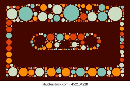 Magnetic tape shape vector design by color point