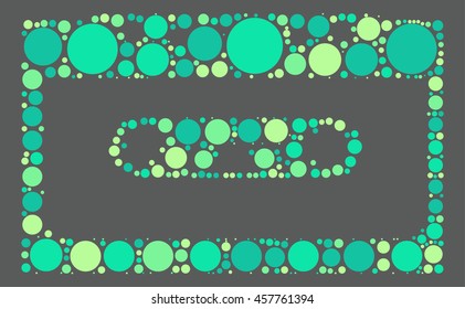 Magnetic tape shape vector design by color point